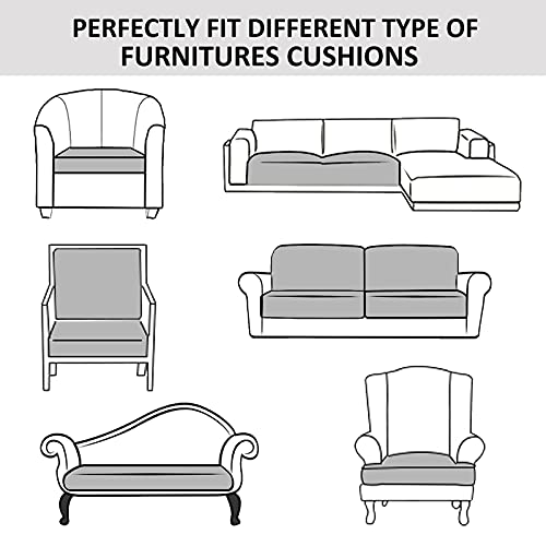 Faux Leather Couch Cushion Covers, Waterproof Sofa Cushion Slipcovers, Elastic RV Chair Seat Covers for Settee Seater, PU Leather Sofa Slipcovers Replacement Living Room (Chair Cushion, Chocolate) - color: Chocolate, size: Chair Cushion