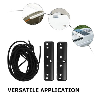 Rv Interior Hanging Cabinet Elastic Guard Plate Straps with Bracket, Anti Falling Shelf Rope Support Holder for Motorhome and Camper Van Travel Accessories