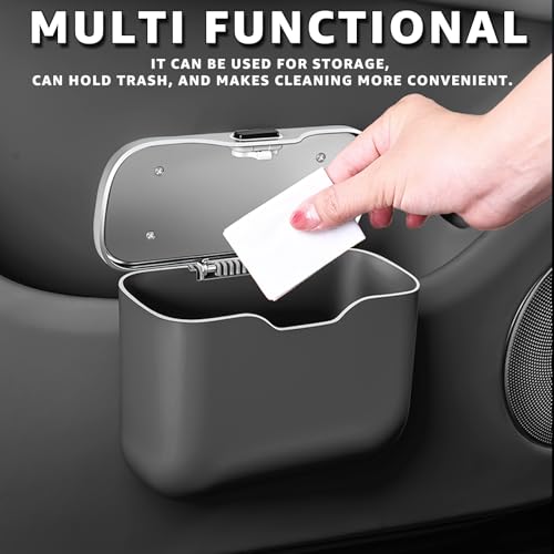 HOLDCY Car Trash Can, Waterproof Multi‑Functional Auto Trash Bin for Door/Console/Seat Back, Universal Vehicle Garbage Can for Car/Truck/SUV Drivers (Black) - color: Black