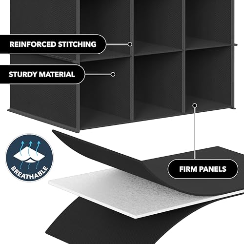 Simple Houseware 24 Section Shelves Hanging Shoes Organizer Holder for Closet, Black - color: Black
