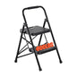 VEVOR 2 Step Ladder, Folding Step Stool with Wide Anti-Slip Pedal and Comfort Handgrip, Lightweight 600 lbs Capacity Portable Steel Ladder, Multi-Use for Kitchen, Home, Household and Office, Black - size: 18.3x20.5x30.3in/465x520x770mm(Expanded)