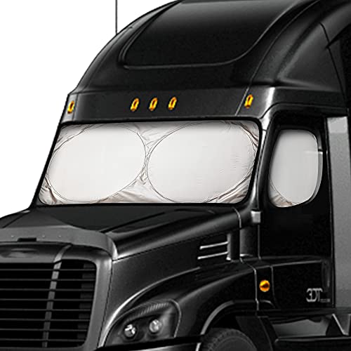 EcoNour Windshield Sun Shade for Semi Truck Windshield | Large Coverage Foldable Front Window Sunshade | Heavy Duty UV & Heat Reflective Sun Visor - size: Large-Standard