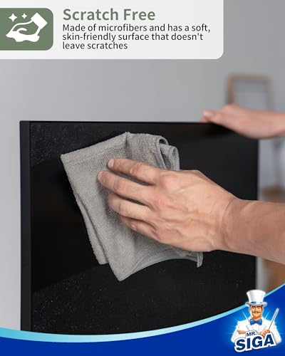 MR.SIGA Microfiber Cleaning Cloth, All-Purpose Microfiber Towels, Streak Free Cleaning Rags, Pack of 15, Gray, Size 30 x 30 cm(11.8 x 11.8 inch) - color: Gray