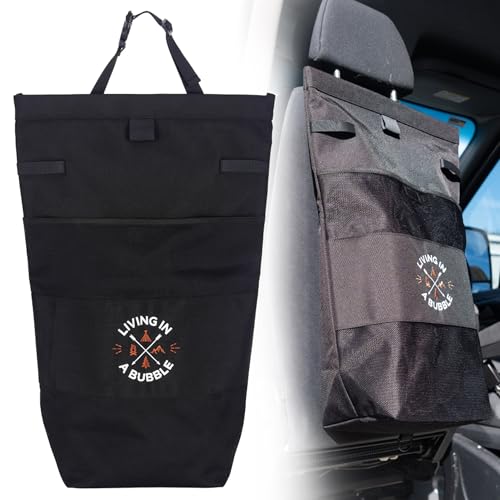 Living in a Bubble Wet Dry Laundry Bag – Portable Waterproof Laundry Hamper for RV, Campervan & Travel – Foldable Clothes Organizer with Separate Wet & Dry Compartments - color: Black, size: Utility Bag