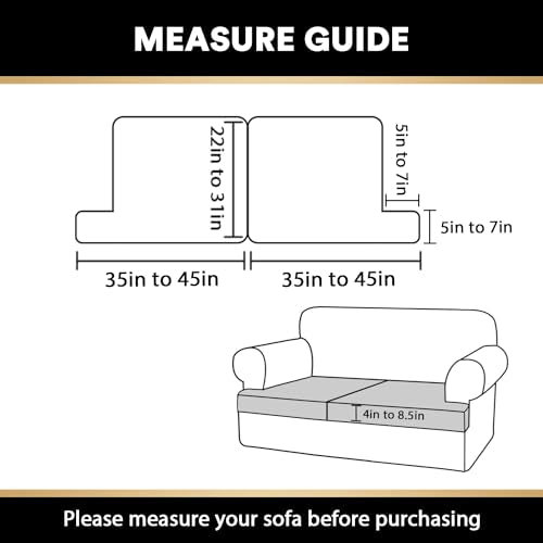 PrinceDeco Couch & Sofa Cushion Covers - 2 Pack, Washable, Pet-Friendly, Grey - color: Grey, size: 2 Cushion Sofa