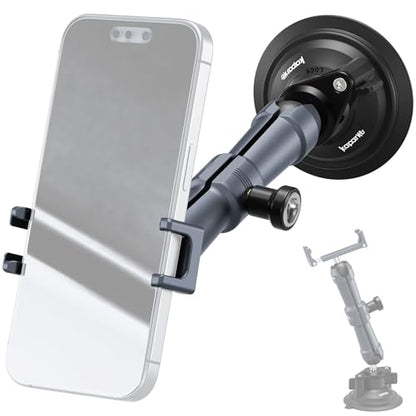 Universal Car Phone Mount, with 25mm Ball Magic Arm and 360° Rotation Phone Holder, Suction Cup Windshield & Dashboard Mount, for iPhone/Samsung/Android, Fits Phone Width 2.56-3.74"(KPS-10) - color: KPS-10