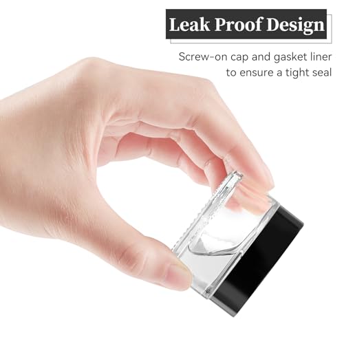 1 oz Glass Jars with Lids & Inner Liners, 4 Pack Small Glass Jars Thick Round Airtight Travel Containers for Cosmetics Cream Lotions Powders | Candle Making Jar - color: 1 oz Clear-Black Lid