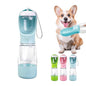 Portable Pet Water Bottle with Dispenser Bowl, 13.5 oz, Food-Grade Plastic, Manual Pressure Dispensing, Travel Water Bottle for Dogs and Cats (Blue) - color: Blue