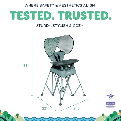 Baby Delight Go with Me Uplift Deluxe Portable High Chair | Travel High Chair | Sun Canopy | Indoor and Outdoor | Green Garden - color: Green Garden