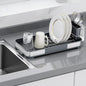 Glad Stainless Steel Dish Drying Rack - Small Space Saving Dish Drainer with Removable Cutlery Holder, Drain Spout, and Towel Bar - Rust-Resistant Metal Rack for Kitchen Countertops, (8”W x 17.5”L) - size: Compact