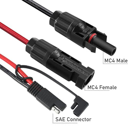 1ft 10AWG Solar Panel Connector Cable, SAE to MC-4 Male Female Adapter PV Extension Cable with SAE Polarity Reverse Adapter for RV Caravan Solar Panel Battery Charger - style: 1PCS