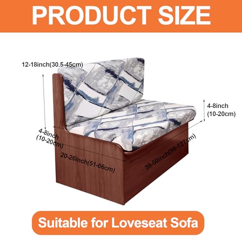 FUANGUI RV Dinette Cushion Covers - Stretch Camper Cushion Booth Seats Replacement - Washable Sofa Furniture Protector (B3, 2 Bench & 2 Backrest Covers) - color: B3