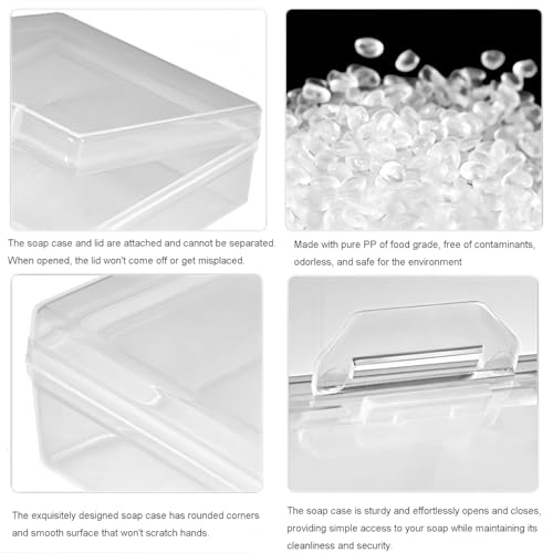Soap Container, Shower Square Bar Holder Fit Handmade Soap, Travel Soap Case (Clear) - color: Clear