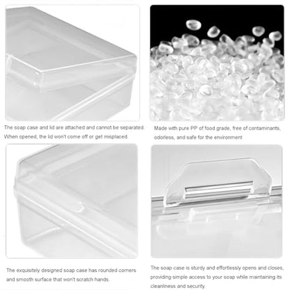 Soap Container, Shower Square Bar Holder Fit Handmade Soap, Travel Soap Case (Clear) - color: Clear