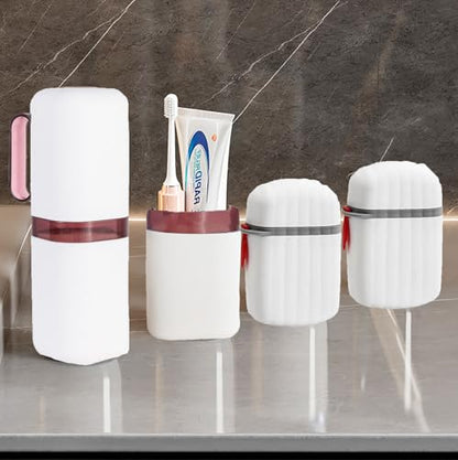 Travel Soap Case and Toothbrush Travel Case Portable Soap Holder Toothbrush Holder with Cover Leakproof Soap Container for Trip Bathroom Camping Gym Outdoor (red) - color: Red