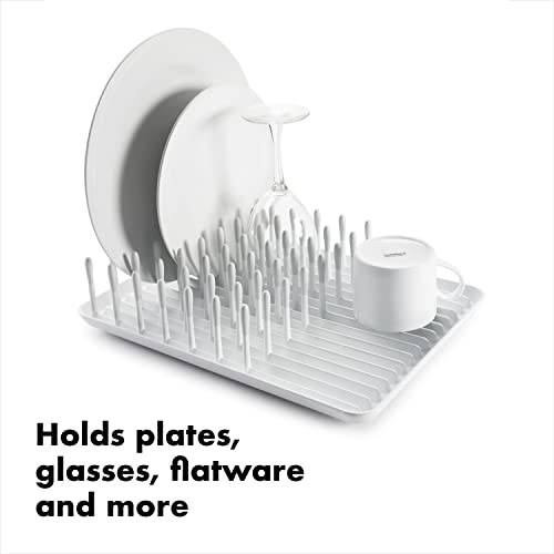 OXO Good Grips Compact Dish Rack Biscuit | For Dishware | 13-3/4 x 10-3/8 x 3-1/2 Inch | Non-Skid Feet | Pack of 4 - size: 13-3/4" x 10-3/8" x 3-1/2" h (Pack of 4)