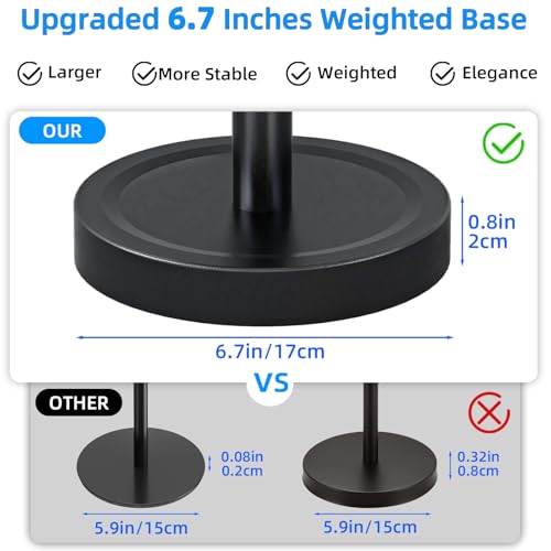 Heavy Duty Towel Holder Stand, Stainless Steel Hand Towel Holder Rack for Bathroom Countertop, Weighted Base C-Shape Free Standing Towel Bar for Bathroom Kitchen Countertop, Matte Black - size: C-Shape