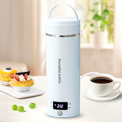Travel Electric Kettle Portable Mini Kettle,Small Hot Water Boiler with 4 Temperature Settings,304 Stainless Steel,Fast Boiling Water with Auto Shut-Off and Boil Dry Protection,400ml (BIue, 400ML) - color: BIue