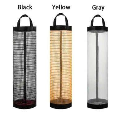 2PCS Kitchen Storage Hanging Bag - Mesh Foldable Breathable Disposable Shoe Cover & Trash Bag Organizer - BLACK