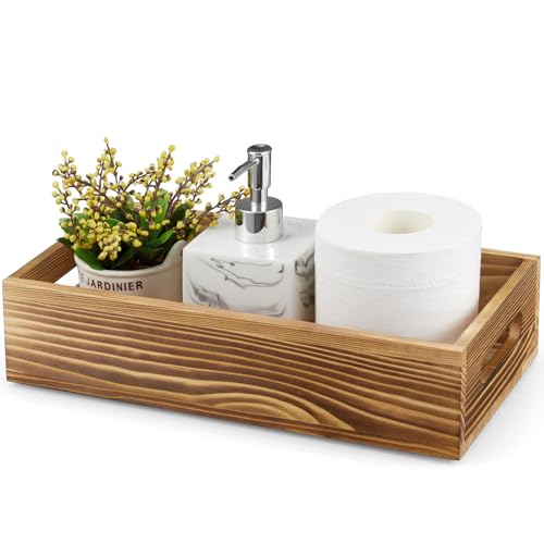 ALELION Bathroom Basket for Toilet Tank -Wooden Decorative Back of Toilet Basket Organizer for Organizing Paper, Towels, and Bathroom Accessories, Brown - color: Brown