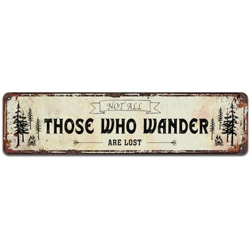 Not All Those Who Wander are Lost - Metal Tin Signs, Country Home Décor for Home, Living Room, Kitchen, Bathroom Decoration, 4x16 Inch - color: V-145