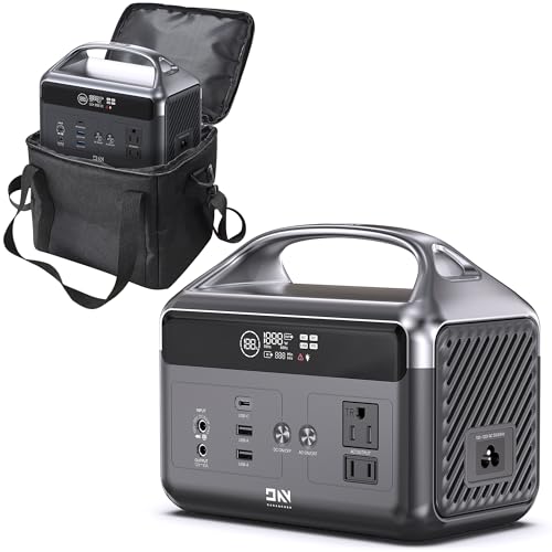 DaranEner Portable Power Station 192Wh LiFePO4 Battery, Solar Generator with Storage Bag, 2×AC 300W (600W Surge), USB-C 60W PD, Fast Recharge for Camping, RV, Outdoor, Emergency Backup - color: Black