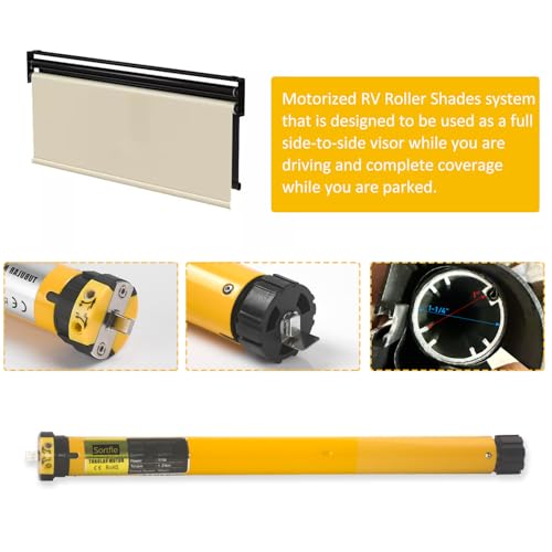 12V DC Hardwired RV Shade Motor Replacement RV Blind Motor,Window Shade Motor Build in Limit Switch and Adjust by Allen Wrench
