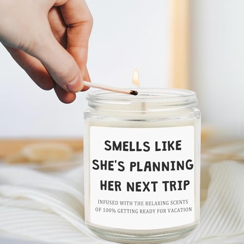 Travel Gifts for Women, Unique Gift for Travelers - Cool Ideas for People Who Travel, Funny Birthday Christmas Vacation Trip Candles for Woman Couple Friend - style: Travel