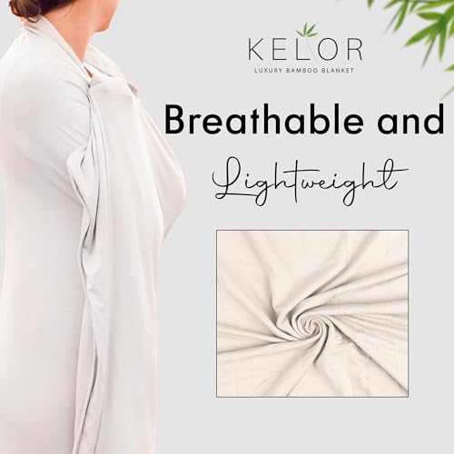 K E L O R Luxury Cooling Travel Blanket - Stretchy, Lightweight Soft & Breathable Shawl Wraps for Women - color: Fawn, size: Single-Sided