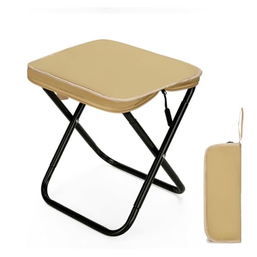 Folding Camping Stools, Portable Collapsible Fishing Stool, Lightweight Compact Foldable Chair for Outdoor Hiking Travel Picnic (Khaki)