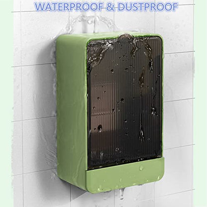 HANCELANT Bathroom Soap Dishes, 2 Pack Bar Soap Holder with Drain Wall Mounted Soap Box for Shower, Bathroom, Kitchen Sink, Keep Soap Bars Dry, Waterproof Dustproof, No Drilling, Adhesive Include - color: Green+green