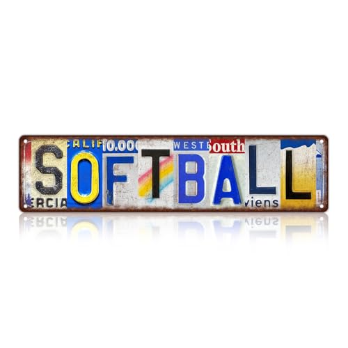 Vintage Sport Street Sign Softball Wall Decor Metal Tin Signs for Bar Home Bedroom Garage - color: St-I-12