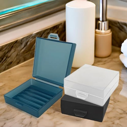 Soap Container, Shower Square Bar Holder Fit Handmade Soap, Travel Soap Case (Matt Clear) - color: Matt Clear