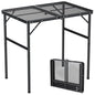 Anbte Portable Grill Table Max 29.5", 2 Adjustable Heights Folding Camping Table with Heat-Resistant Mesh Tabletop &Portable Handle, Waterproof, for Cooking BBQ Outdoor Patio, 31" X 22", Black - size: 35"L x 21.65"W x 29.4H"