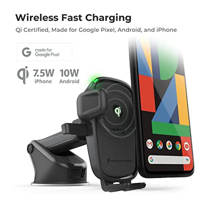 iOttie Car Charger Easy One Touch Wireless 2 Qi Charging Dashboard Phone Mount for iPhone, Samsung Galaxy, Huawei, LG, Smartphones - style: Wireless 2