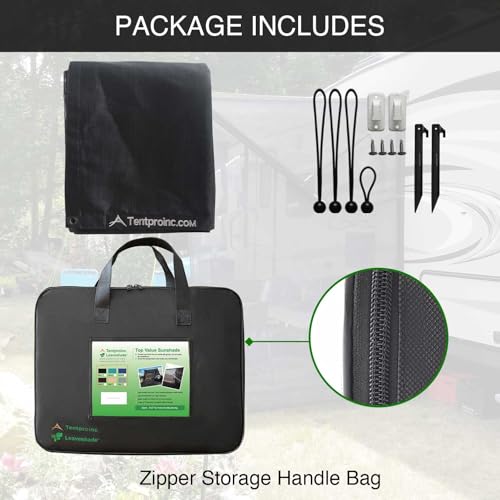 Tentproinc RV Awning Side Sun Shade Screen 9'X7' Mesh Sunshade for RV Awning Sunscreen Motorhome Camping Trailer Awning Screenshade Block UV Glare - 3 Year Warranty (Black) - color: Black