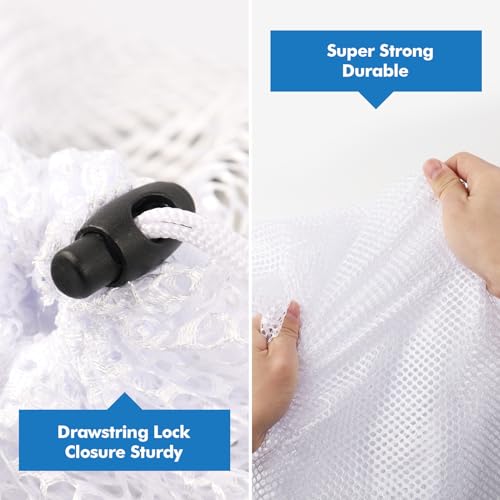 3Pcs Mesh Laundry Bags Washing Machine Mesh Wash Bags Jumbo for Delicates Clothes,Bed Linen,Toys with Drawstring Closure Sturdy(3 XXLarge 28 x 26 Inches) - color: White, size: Jumbo 3 pcs