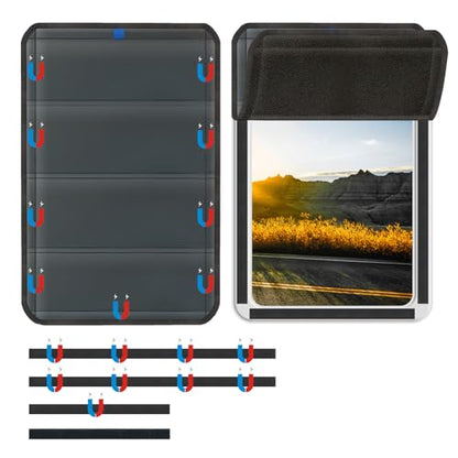 Magnetic RV Door Window Cover 25"x16" - Foldable Magnet Design with UV Protection & Privacy, Waterproof Reflective Fabric for Camper Trailer Door, Essential RV Accessories