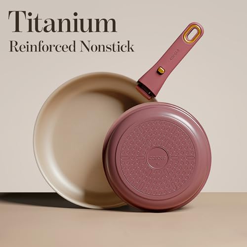 CAROTE 18Pcs Pots and Pans Set, Nonstick Cookware Set Detachable Handle, kitchen Pan Set, Induction kitchen cookware Non Stick, RV Cookware Set, Oven Safe, Red - color: Red