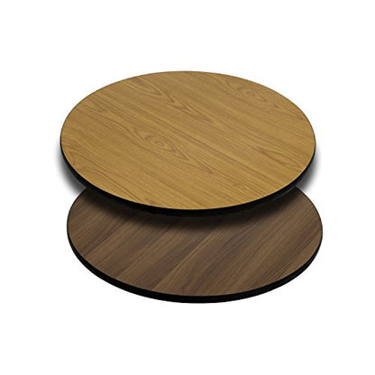 Flash Furniture Glenbrook 24" Round Table Top with Natural or Walnut Reversible Laminate Top - color: Natural/Walnut, size: 24" Round