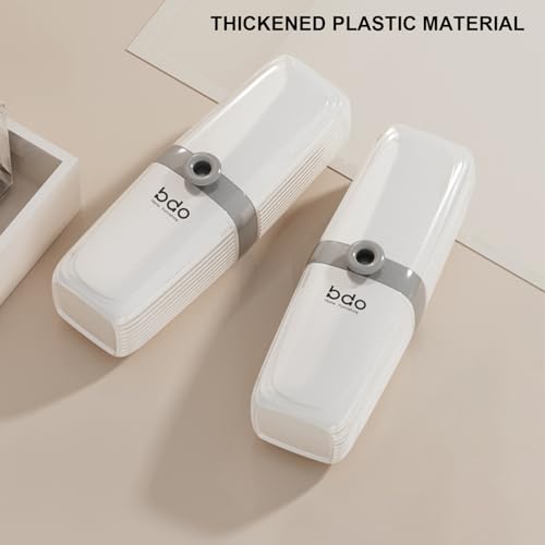 Toothbrush Travel Case Portable Clear Grey Toothbrush Holders with Cover, Leakproof Toothbrush & Toothpaste Holder for Traveling School Camping Business Trip Bathroom - color: 1 Pc-a-white