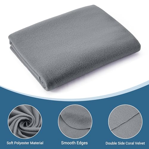 CULVE 24 Pack Fleece Throw Blanket 50x60 - Soft Lightweight Blankets in Bulk for Wedding, Gifts Pet Home Bed Sofa Couch Office Travel(Gray) - color: Gray