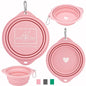 Lucky Love Dog Travel Dog Bowl, Collapsible Compact Water Dog Dish, Rose - color: Rose