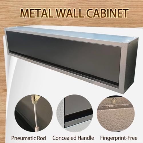 JZD 59 Inches Steel Wall Cabiet, Large Metal Hanging Storage Cabinet with Up-Flip Door, for Garage Utility Room Workshop Office - size: XL-01
