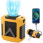 10000mAh Portable Waist Fan - Clip on Wearable Belt Personal Fan Rechargeable Battery operated With 4 Speeds & Flashlight Neck Hands-Free 20H Cooling For Outdoor, Hiking,Jobsite, Farms - color: Yellow-2