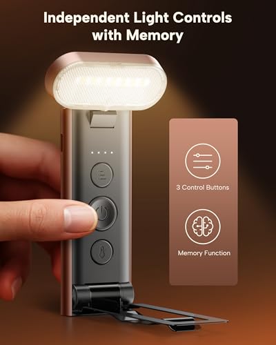 86lux Book Light, Reading Light for Book in Bed, USB Rechargeable LED Night Light with 3 Colors & Stepless Dimming, Aluminum Alloy Bookmark Light for Book Lovers, Rose Gold - color: Rose Gold