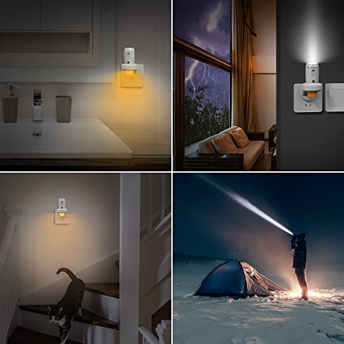 Emergency FlashLight - 3-in-1 LED Power Failure Light, Rechargeable Flashlight, Plug-in Night Light, Multi-Function Flashlights - 2 Pack