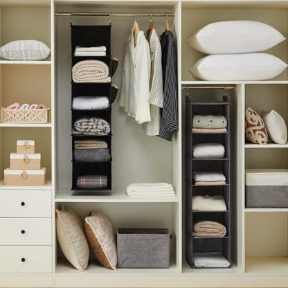YOUDENOVA Hanging Closet Organizers and Storage, 6-Shelf Hanging Closet Shelves, Black | Storage - color: Black