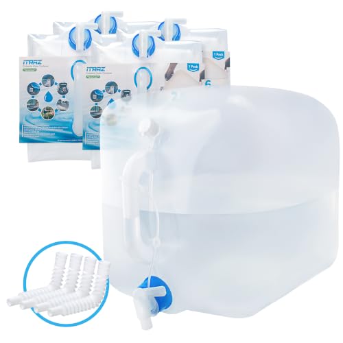 Collapsible Water Container Jug, 4×2.6 Gallon No BPA Water Storage Carrier with Spigot, for Camping Hiking Backpack RV Outdoors and Emergency, Foldable Portable Survival Kits for Hurricanes - color: 4-Pack 2.6 Gal
