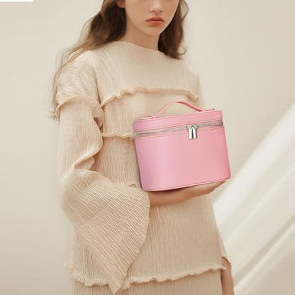 YFGBCX Makeup Bag Vanity Case with Removable Divider Travel Toiletry Bag Portable Cosmetic Bag Makeup Organizer Case - color: Pink